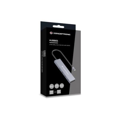 Hub Usb 3.2 Conceptronic Hubbies14g 4 Puertos Usb-c 10gbps 100w