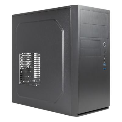 Caja Micro Atx Unyka Aero C11 Black Frontal Con Efecto Aluminio