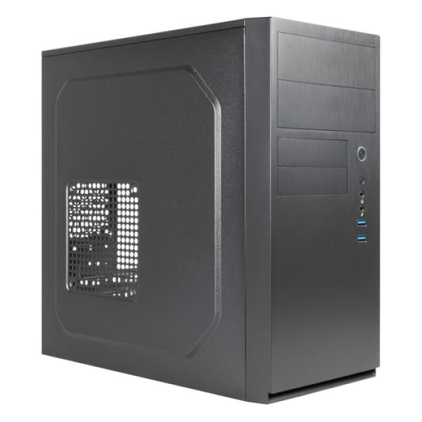 Caja Micro Atx Unyka Aero C11 Black Frontal Con Efecto Aluminio Cepillado Bahias Frontales 2x 3.5" Y