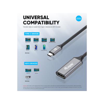 Cable Adaptador Usb-c Macho A Hdmi 2.0 4k 0,15mequip