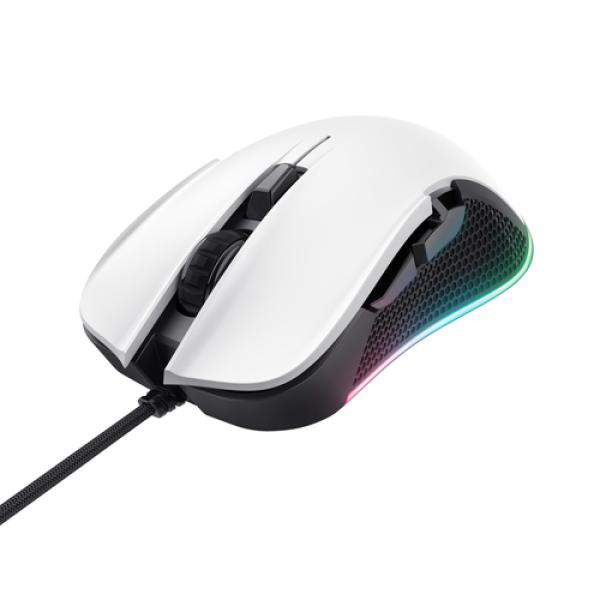 Mouse Trust Gaming Rgb Gxt 922w Ybar Rgb 7200dpi 6 Botones Color Blanco 24485