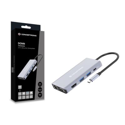 Docking Usb-c Conceptronic Donn20g 1xhdmi 4k 1xvga 3xusb-a 3.0