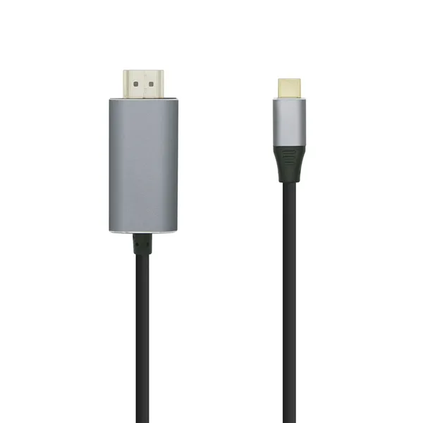 Cable Conversor Aisens A109-0393/ USB Tipo-C Macho - HDMI Macho/ Hasta 27W/ 1250Mbps/ 1.8m/ Negro