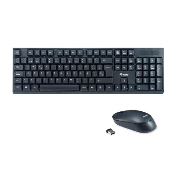 Pack Teclado Y Mouse Equip Life Wireless Combo 2.4ghz Color Negro 245221