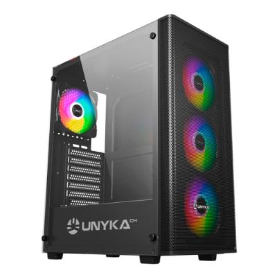 Caja Atx Semitorre Gaming Unykach Atx Uk 511303 Color Negro