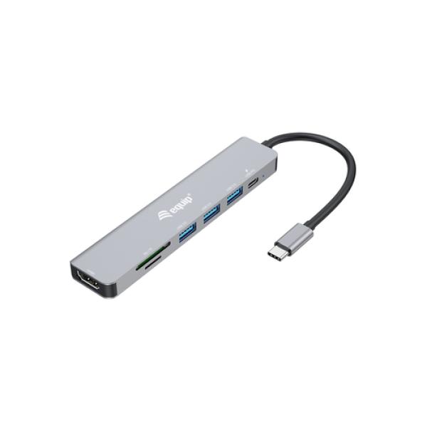 Docking Usb-c Equip 133494 A 1xhdmi 4k 3xusb-a 3.2 5gbps 1xlector De Tarjetas 1xusb-c Pd 100w