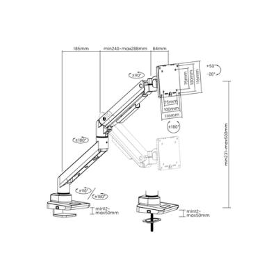 Soporte De Mesa Equip 650180 Para 1 Pantalla De 17"-49" Negro