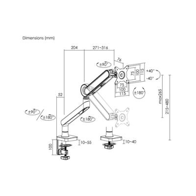 Soporte De Mesa Equip 650184 Para 1 Pantalla De 17"-35" Negro