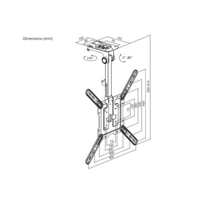 Soporte De Techo Equip 650375 Para Pantalla 23-55" Max. 