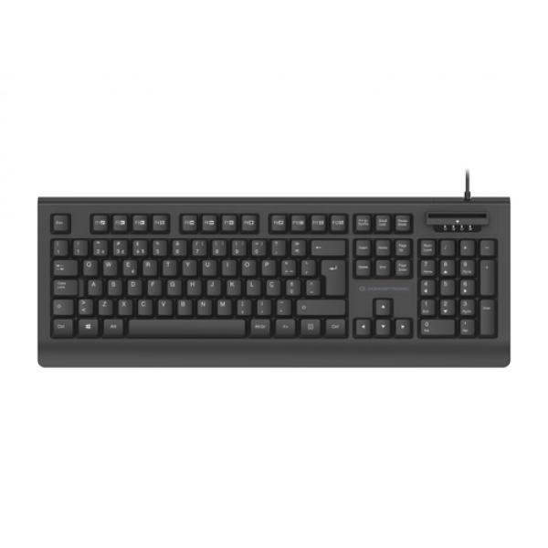 Teclado Usb Conceptronic Kayne01es Con Lector Dnie Compatible Con Dni 3.0 Y Tarjeta Sanitaria