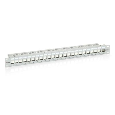 Patch Panel 24 Puertos Cat.6 Apantallado Vacio Color Gris