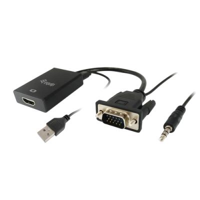 Adaptador Vga Macho A Hdmi Hembra Con Audio Jack 3.5" Equip