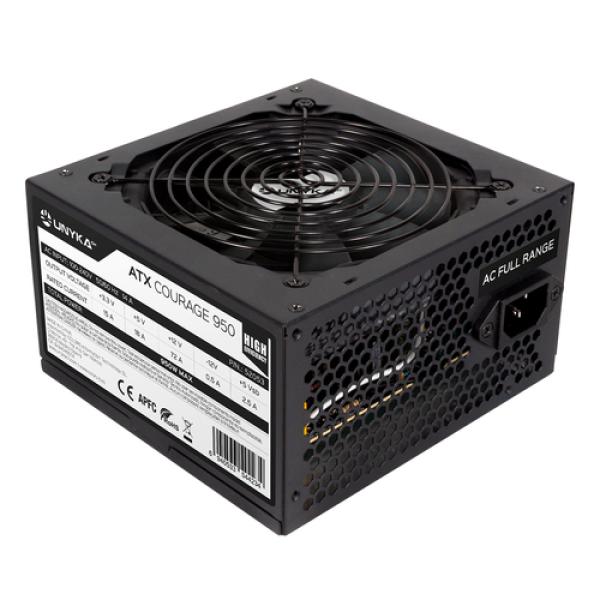 Fuente De Alimentacion Unykach Atx Courage 950w Pfc Activo Full Range Alta Eficiencia Ventilador Silencioso 120mm