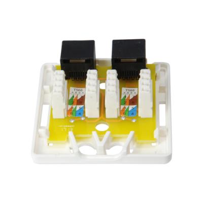 Roseta De Superficie Categoria 6 2 Hembras Rj45 Color Blanco