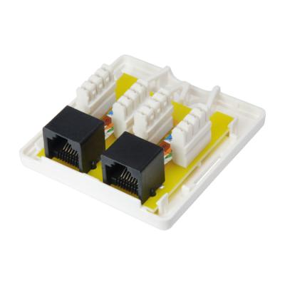 Roseta De Superficie Categoria 6 2 Hembras Rj45 Color Blanco