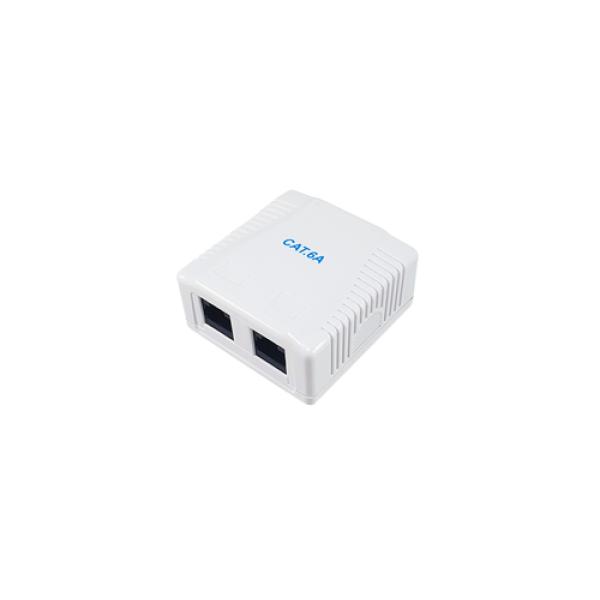 Roseta De Superficie Equip 235216 Categoria 6a 2 Hembra Rj45 Color Blanco