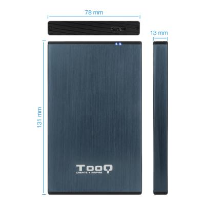 Caja Externa 2.5" Usb 3.0 Tooq Tqe-2527pb Para Hd Hasta 9,5mm