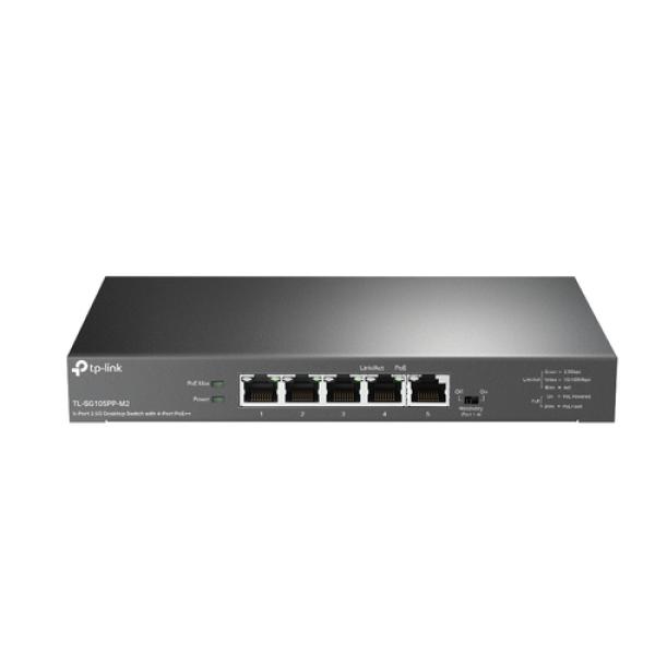 Switch No Gestionable Tp-link Tl-sg105pp-m2 5p 2.5g Con Poe++ De 4p Admite 60w Por Puerto Max 123w