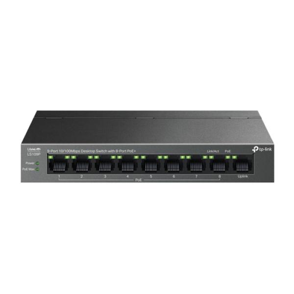 Switch No Gestionable Tp-link Ls109p Litewave 8p 10/100 Poe+ Sobremesa Carcasa Metal No Rack