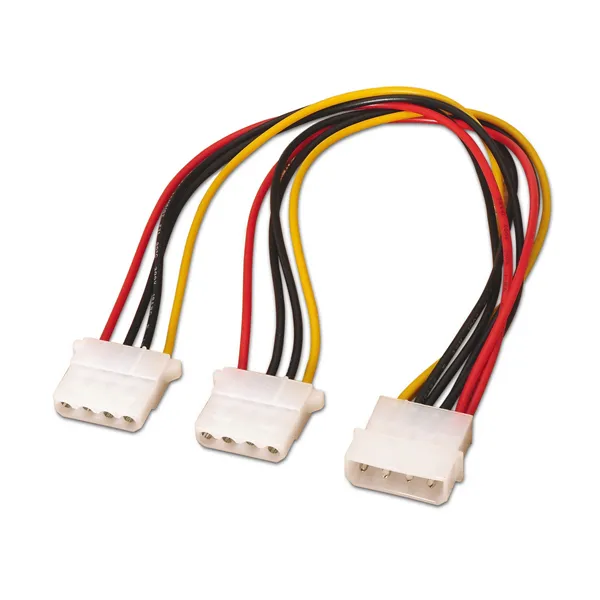 Cable Duplicador de Alimentación Aisens A131-0164/ 2x Molex 4 PIN Macho - 4 PIN Hembra/ Hasta 54W/ 20cm