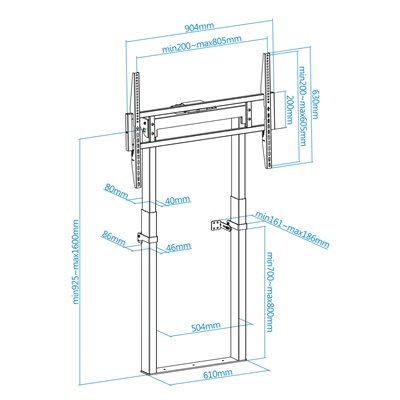 Tooq soporte suelo fijo eléctrico titán 55"-100"