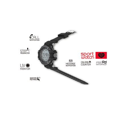 Billow Sport Watch XS15BK Negro, Anti-shock IP68, Bluetooth