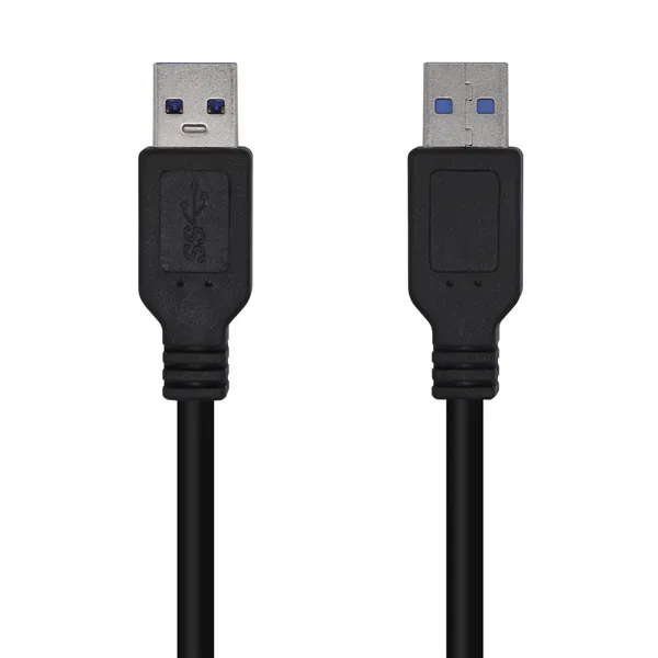 Cable USB 3.0 Aisens A105-0446/ USB Macho - USB Macho/ 1m/ Negro