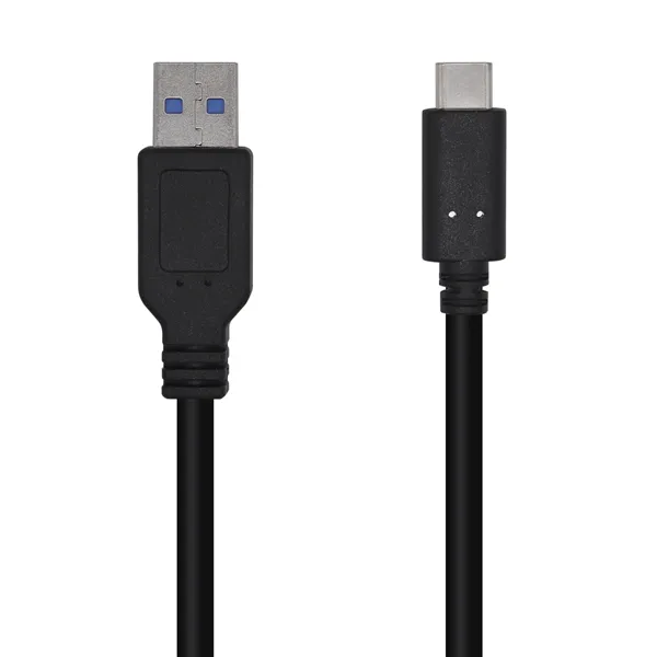 Cable USB 3.1 Tipo-C Aisens A107-0449/ USB Tipo-C Macho - USB Macho/ 50cm/ Negro