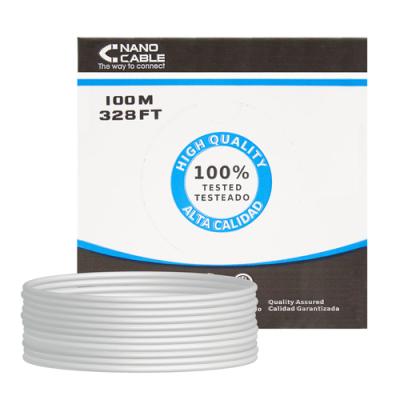 Nanocable Bobina de cable RJ45 UTP Cat.5e Rigido 100 mts, Gris