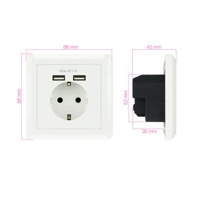 Roseta de Pared Nanocable 10.35.0010/ 1 Schuko/ 2 USB