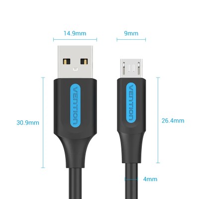 Cable USB 2.0 Vention COLBI/ USB Macho - MicroUSB Macho/ Hasta