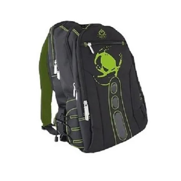 Mochila Gaming Keep Out Bk7 Para Portatiles 15,6" Con Multiples Bolsillos Color Negro Y Verde