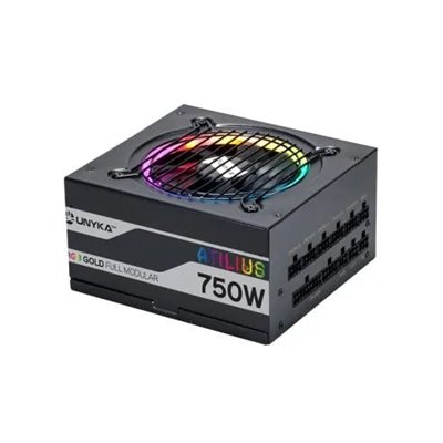 Fuente De Alimentación Unyka Atilius Rgb Atx 750w Black