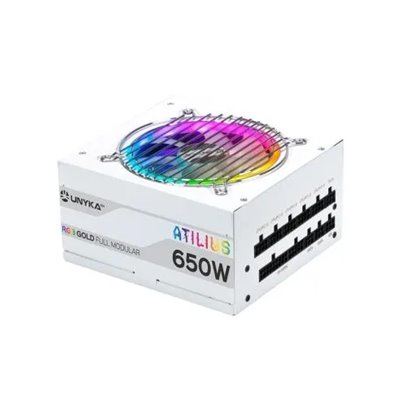 Fuente De Alimentación Unyka Atilius Rgb Atx 650w White