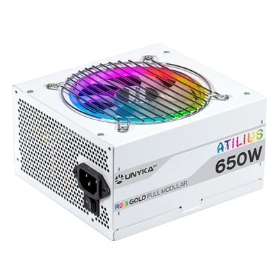 Fuente De Alimentación Unyka Atilius Rgb Atx 650w White