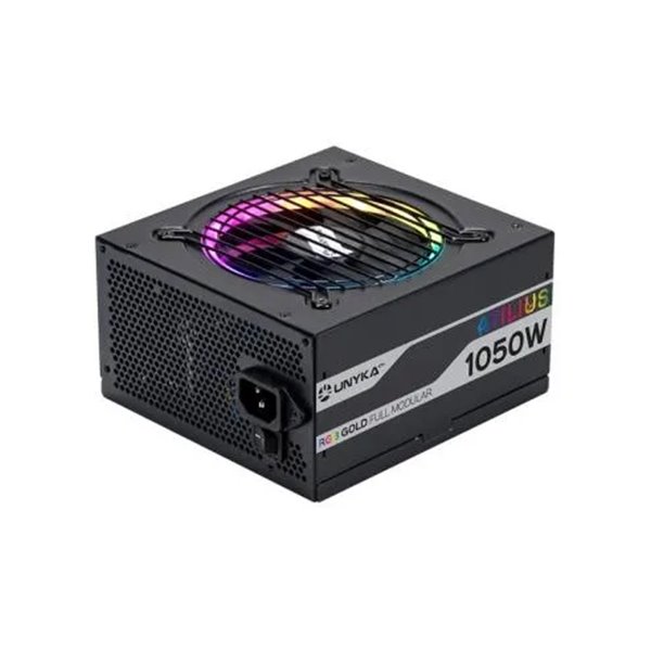 Fuente De Alimentación Unyka Atilius Rgb Atx 1050w Black Cableado Modular Apfc Activo Eficiencia Ene