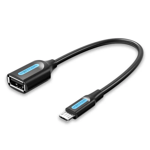 Cable USB 2.0 Vention CCUBB/ MicroUSB Macho - USB Hembra/ 480Mbps/ 15cm/ Negro