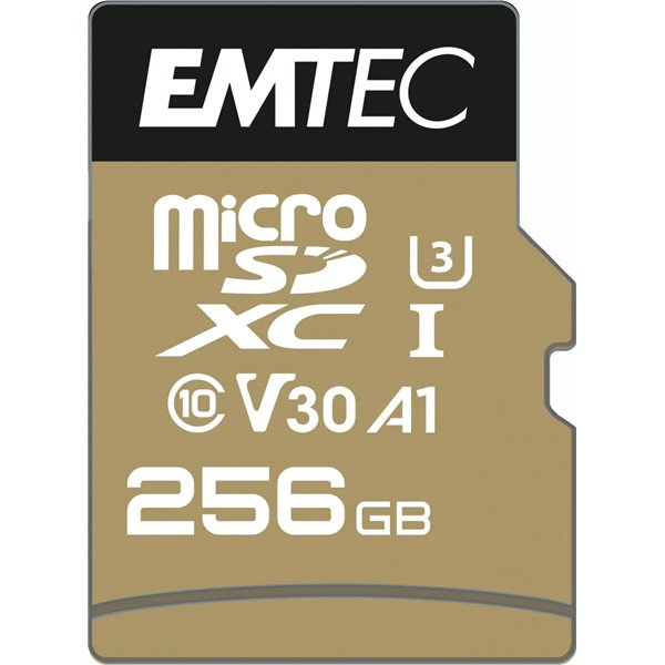 Memoria Sd Micro 256gb Emtec Speedin Pro 95mb/s Sd + Adapter Class 10 Uhs1 U3 Sd Ecmsd256gxc10sp