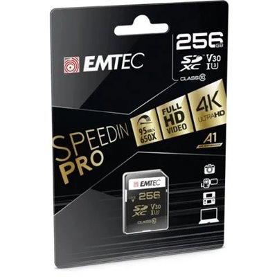 Memoria Sd Micro 256gb Emtec Speedin Pro 95mb/s Sd + Adapter