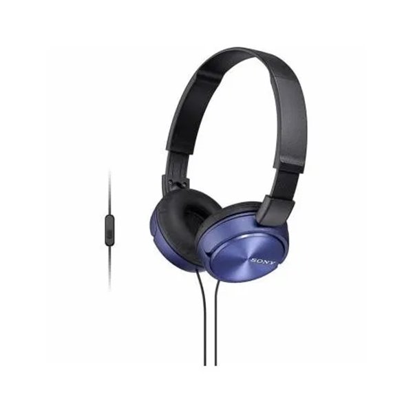 Headset Sony Mdr-zx310ap Compactos Microfono Integrado Cable 1.2m Conexion Jack 3.5 Con Control Remoto Color Azul