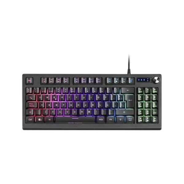 Teclado H-mecanico Compacto Tkl Mars Gaming Mkrevo Color Negro Con Pad Numerico Y Rueda/scroll Multi