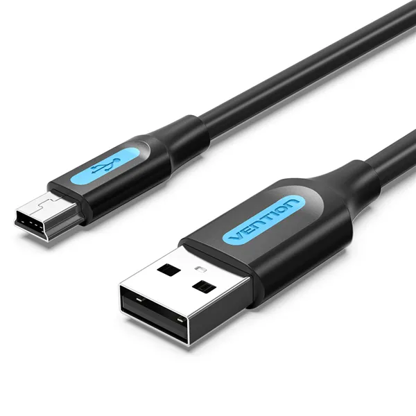 Cable USB 2.0 Vention COMBH/ USB Macho - MiniUSB Macho/ Hasta 10W/ 480Mbps/ 2m/ Negro