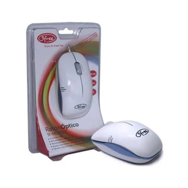 Mouse 3free Mcm101/wb Dise¥o Blanco Azul