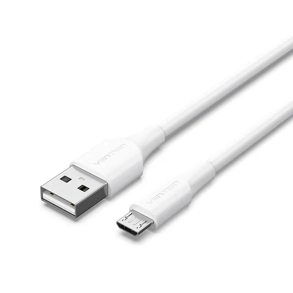 Cable USB 2.0 Vention CTIWI/ USB Macho - MicroUSB Macho/ Hasta 60W/ 480Mbps/ 3m/ Blanco