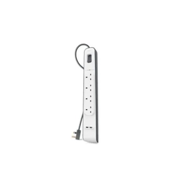 Regleta Alimentacion Belkin Bsv401vf2m De Protección Contra Sobretensiones 4 Tomas + 2 Puertos Usb (