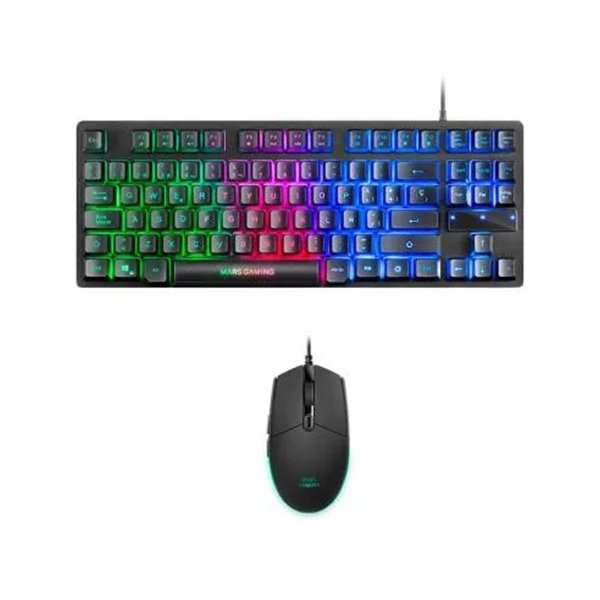 Pack Teclado Y Mouse Mars Gaming Mcptkl Teclado En Portugues De Formato Reducido Tkl Rgb Brathing &