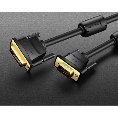 Cable Conversor Vention EACBI/ DVI Macho - VGA Macho/ 3m/ Negro