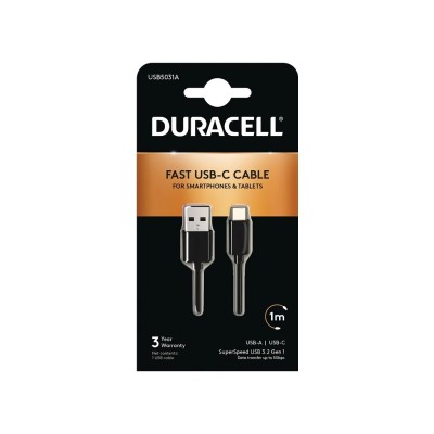 Cable USB 3.0 Tipo-C Duracell USB5031A/ USB Tipo-C Macho - USB