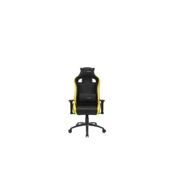 Silla Gamer Mars Gaming Mgcx Neo Negra Con Detalle Amarillo Brazos Regulables En Altura Transpirable