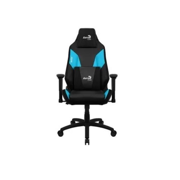 Silla Gamer Aerocool Admiral Diseño Gaming Profesional Negra Con Detalles En Azul Sistema Air Reposa